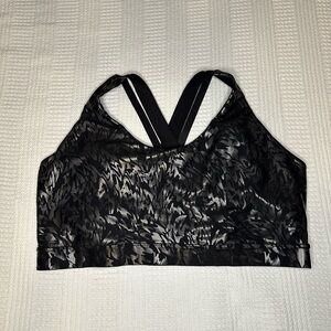 Old Navy Black Patterned Sports Bra